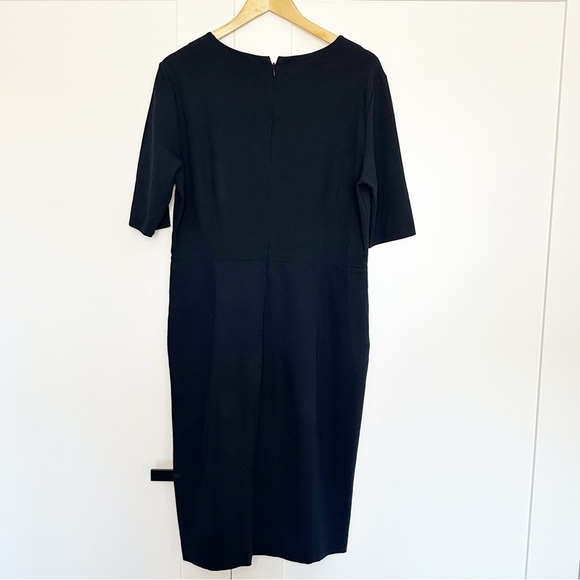 COS Short Sleeve Dress Large Navy knee length midi fit & flare office neutral - Picture 2 of 8
